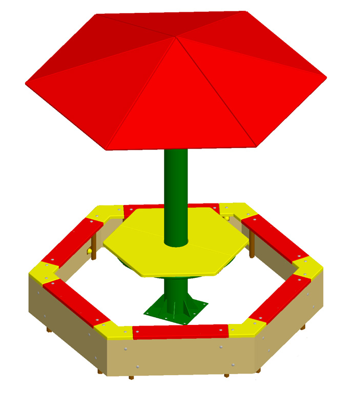 Песочница шестиугольная с зонтом
